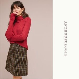 A N T H R O Windowpane Mini Skirt